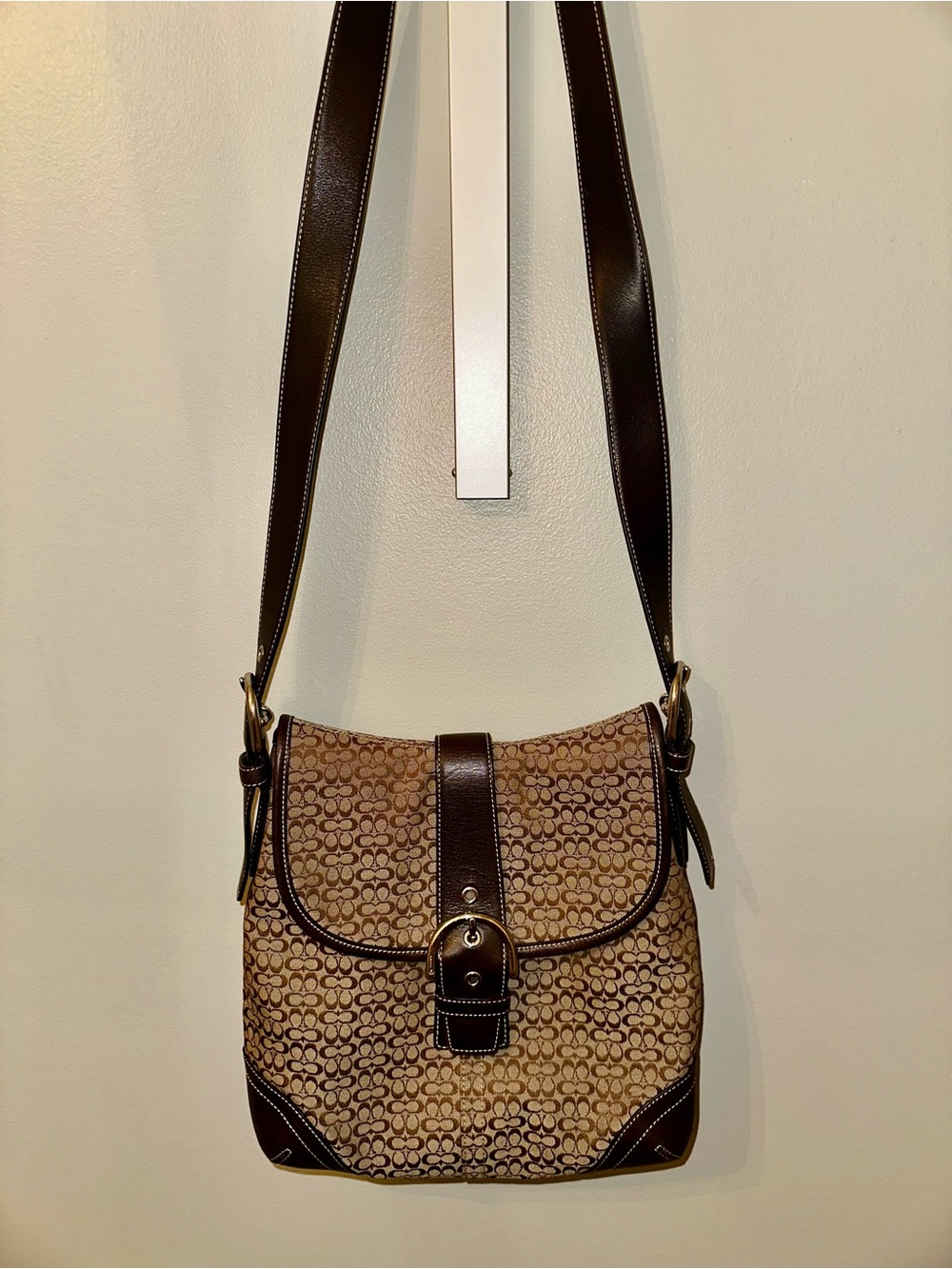 Vintage Y2K Coach Soho Signature Flap Bag in Brown Canvas/Leather - Picture 10 of 10